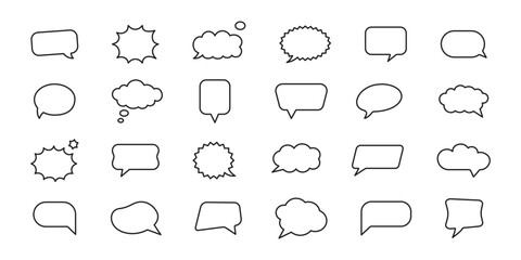 Fototapeta premium Speech bubble line icon set. Cloud speech collection. Vector