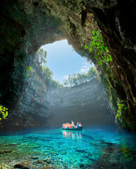 Melissani lake on Kefalonia island