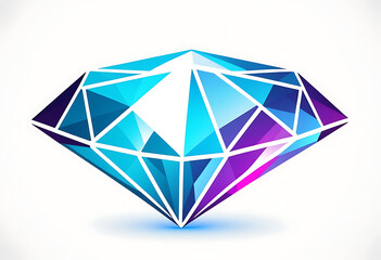 diamond outline icon isolated white background high resolution high details vibrant