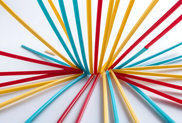 game mikado shangai game colored plastic sticks isolated white background board games isolated white photo realistic photo high resolution high details vibrant