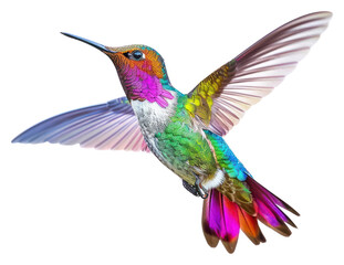 Obraz premium PNG Colorful hummingbird in flight
