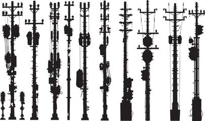 Transmission Abstract Silhouette Vector Graphics Pack