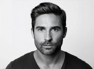 Fototapeta premium Male Model Studio Portrait - Black And White