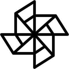 Vector Icon Windmill, Folding, Paper, Pinwheel, Craft, Art