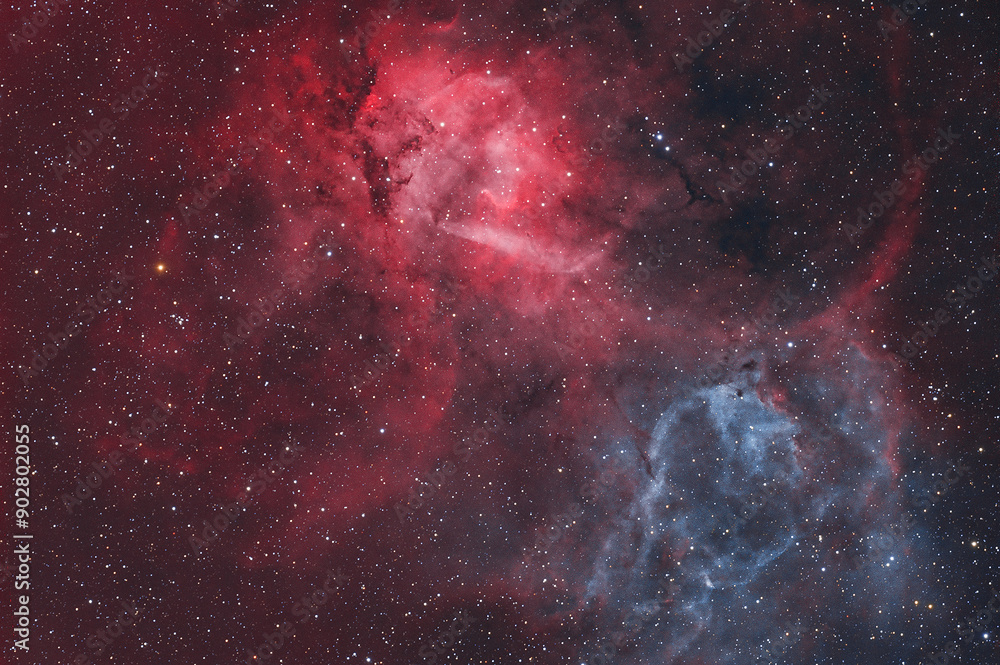 Wall mural the lion nebula sh2-132 an area rich in hydrogen alpha and ionised oxygen