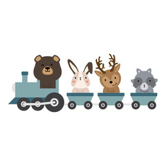 Cute animal riding  train  © focus_bell