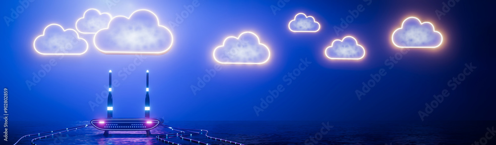 Poster wireless network technology offers a fast connection to the internet and support for cloud computing