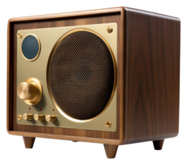 PNG Speaker electronics radio wood.
