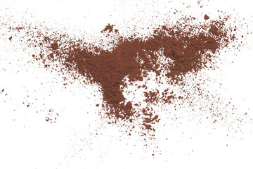 Obraz premium Brown powder isolated on transparent background.