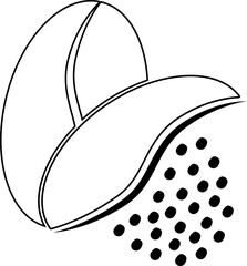 Cartoon roasted coffee beans pictogram. Coffee bean grind, size chart grains. For mug or cup. For coffee percolator. Coarse, medium or fine progress bar, loading. Manual coffee grinder. 