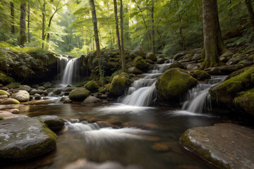 Obraz premium waterfall in the forest