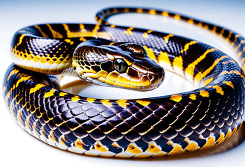 Fototapeta premium radiated ratsnake isolated white high resolution high details vibrant