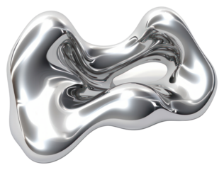 PNG Abstact liquid Chrome material chrome silver shiny.