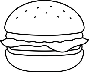 burger line art