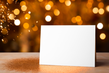 Festive invitation card png mockup, transparent design