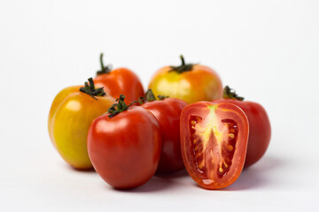 fresh tomatoes isolated on white background. clipping path