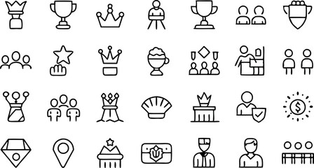 VIP Related Line Editable Icons set. VIP Related icons 