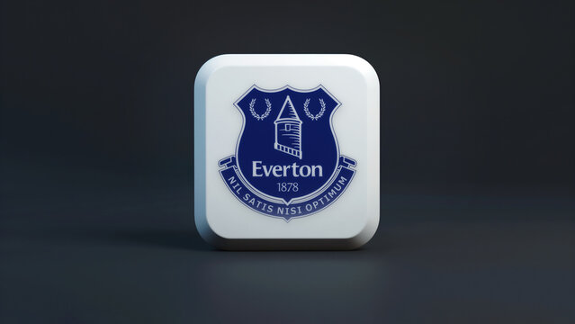 Everton 3d icon on a dark background