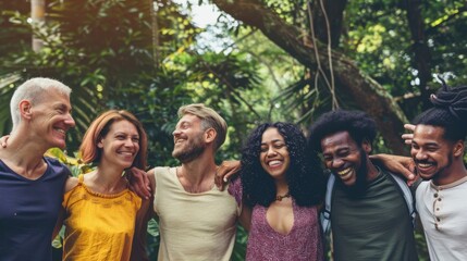 Fototapeta premium The group of joyful friends