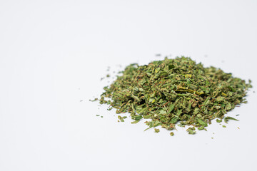 Dried cannabis leaves that have been trimmed