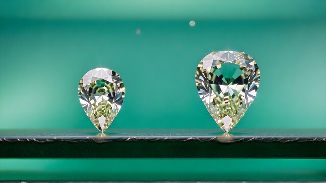 Type IIA Diamond with oval cut on a pastel green background.