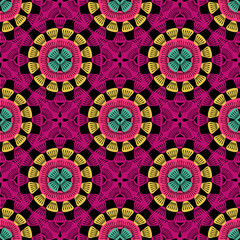 Pattern with crochet granny square wallpaper handmade decorative art design print 