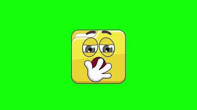 folder Yawning face animation, insufficient sleep, boredom with a person or topic