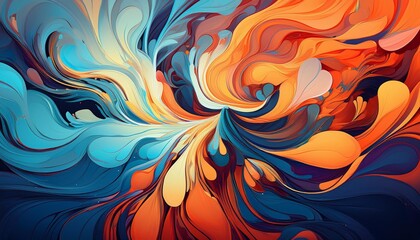Abstract art piece generated by AI, modern, vibrant colors, digital painting, unique