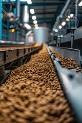 A large pile of nuts is sitting in a bowl. The nuts are scattered all over the bowl, and they are of different sizes. The bowl is placed on a table