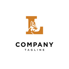 Letter L German Shepherd Logo Icon Vector
