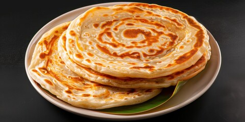 Deliciously layered flatbreads served on a plate, perfect for meals or snacks, showcasing an appetizing golden-brown color.