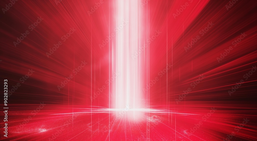 Poster abstract red background with light effects and beam design.