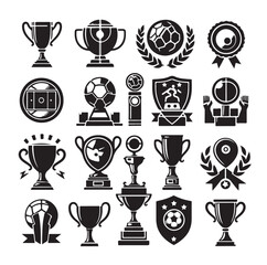 Trophy cup icon collection vector illustration