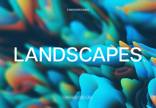 Abstract 3d Landscapes Mockup