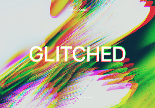 Abstract Glitched Backgrounds Mockup