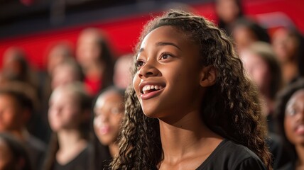 High schoolers participating in a theater arts program, School, Performing arts education.