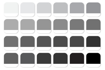 Gradient color palette. Shades of gray. Monochrome tones. Vector swatches.