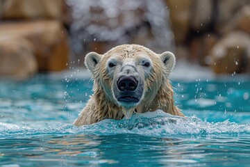 Obraz premium Mighty Polar Bear - Symbol of Strength and Adaptation in Cold Waters