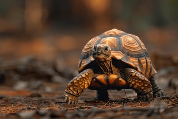 Persistence Personified: Tortoise Symbolizing Longevity and Patience with Slow Walk