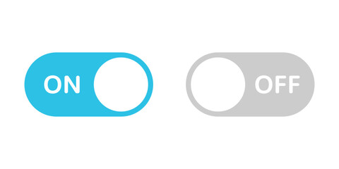 Set of simple isolated switches in different variation. User interfaces buttons. Vector icons in flat style