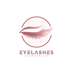Eyelashes logo design vector icon with premium concept