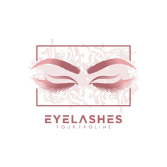 Eyelashes logo design vector icon with premium concept