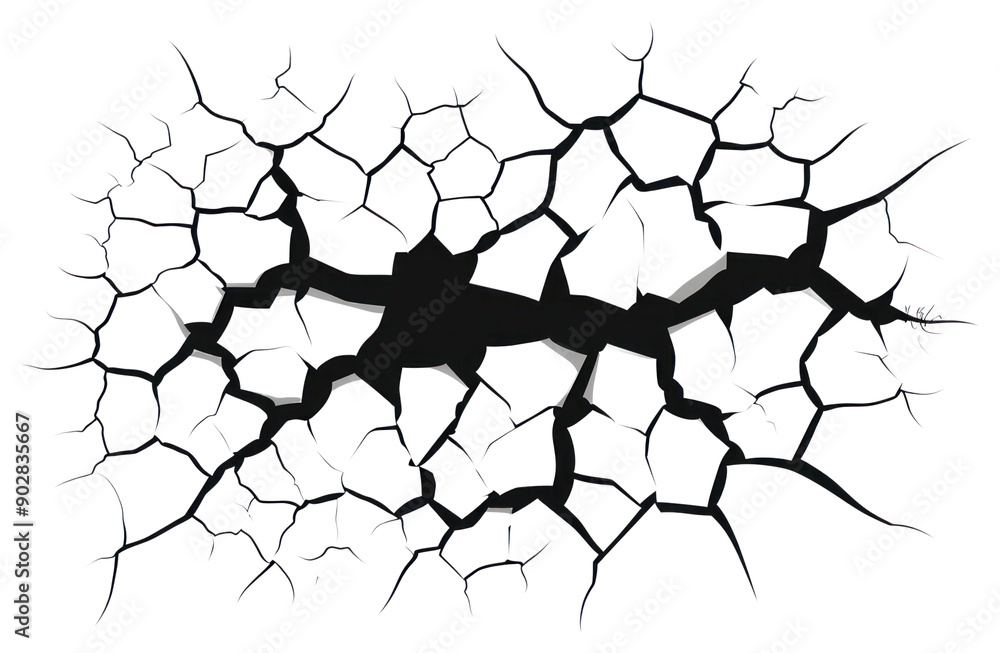 Poster PNG Cracked ground vector illustration