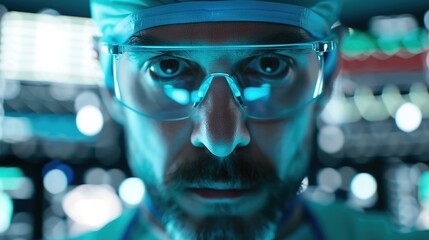 Future of Surgery: Surgeon using Advanced Digital Interface in Modern Operating Room for Hi-Tech Healthcare