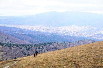 person in the mountains