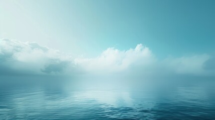Fototapeta premium A cloudy blue background with a gentle, misty quality, evoking a sense of tranquility and calm.