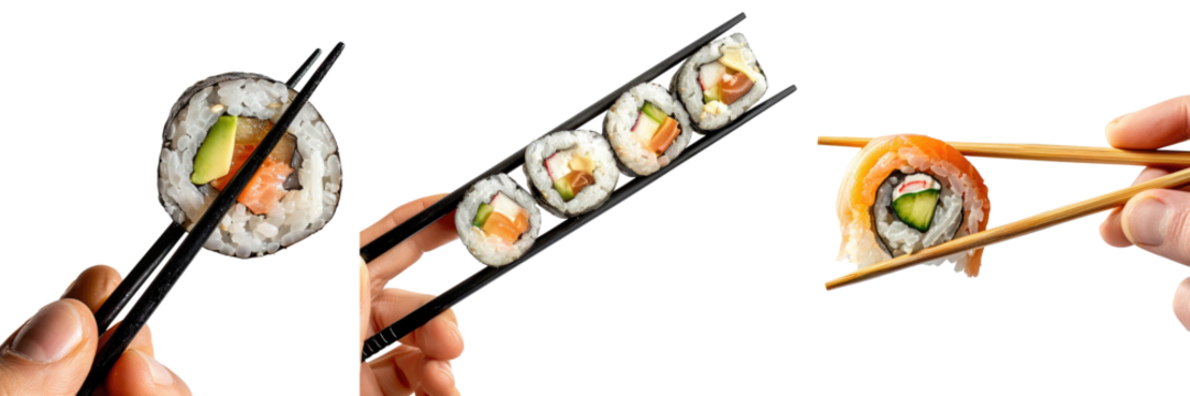 Sushi, Japanese food. Transparent background