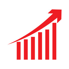 Graph diagram up icon, business growth success chart with arrow, business bar sign, profit growing symbol, progress bar symbol, growing graph icons – stock vector 