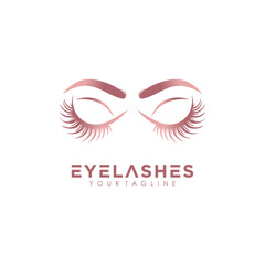 Eyelashes logo design vector icon with premium concept