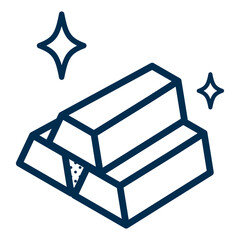 金塊のシンプルなアイコンイラスト